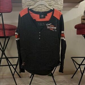 Harley Davidson Women's Genuine Oil Can Henley